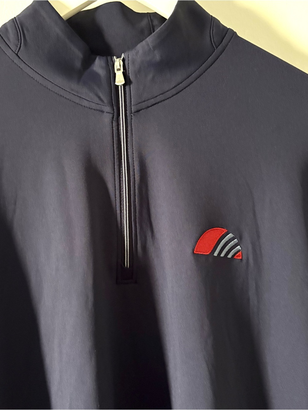 johnnie-O Navy Quarter-Zip Performance Pullover with Red Logo